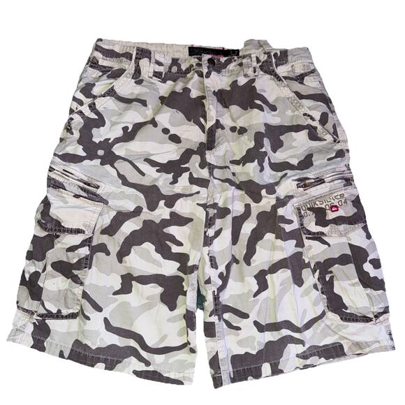 Quicksilver Shorts Men's Y2k Military Camo Cargo Outdoor Hiking Vintage Sz 32 - Picture 1 of 7